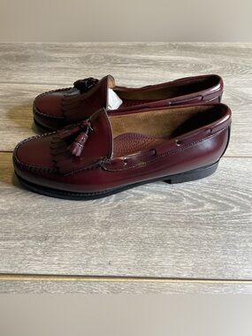 G.H. Bass Weejuns Layton Loafers Burgundy Wine Kiltie Tassel Mens Sz 11.5 NWOB